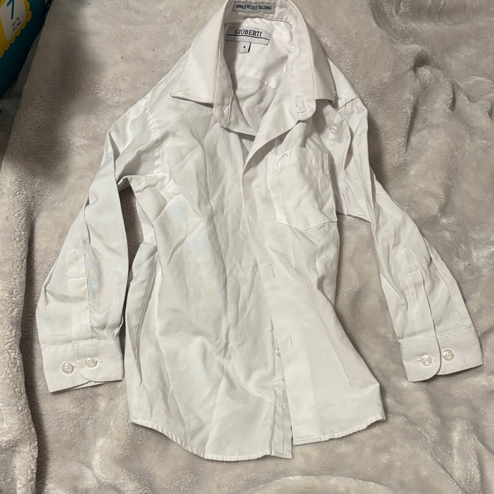 Gioberti White Button-Up Shirt - Classic Tailored Style Easter